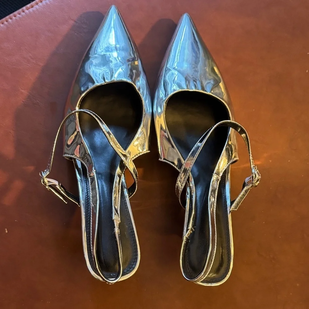 Silver Women's Slingback Heels